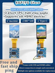 3D printer 2.8-inch mini sub screen, high pixel 480 * 640, with HDMI board IPS module RGB IPS display TYPE-C power mini HDMI