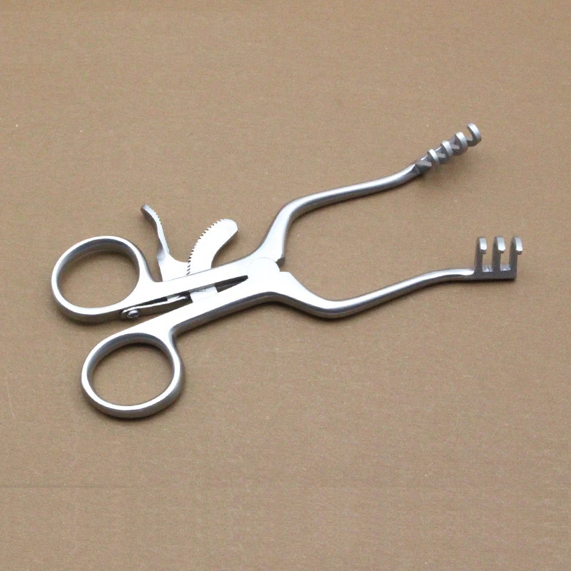 Dilatador de instrumento ortopédico, esparcidor de mastoides, mandíbula única, mordaza múltiple, autofijación ajustable, retractor de piel con múltiples ganchos