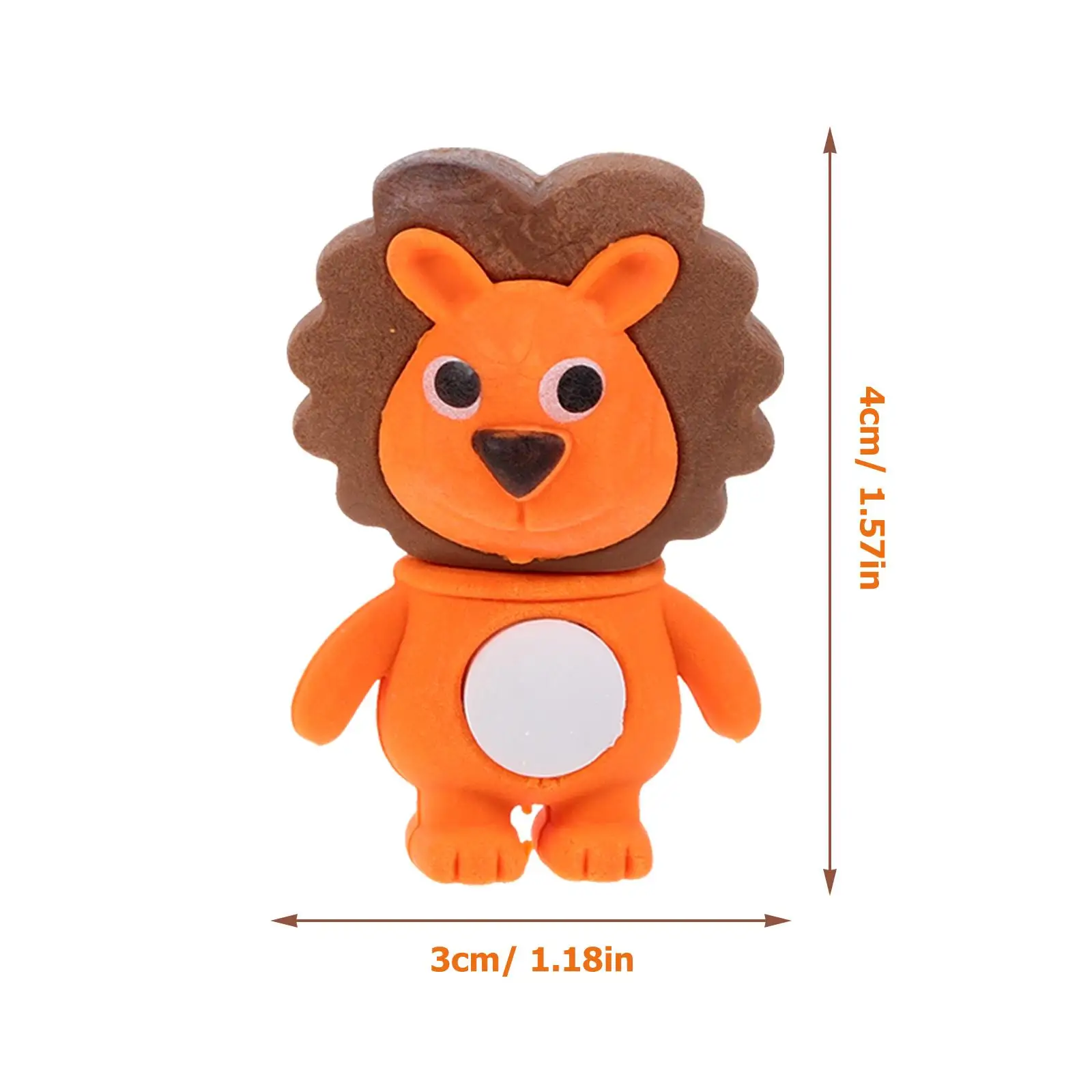

24 Pcs 3D Lion Shaped Erasers Cute Mini Pencil Supplies Multi Function Wear Resistant Daily Use Portable Kids Student