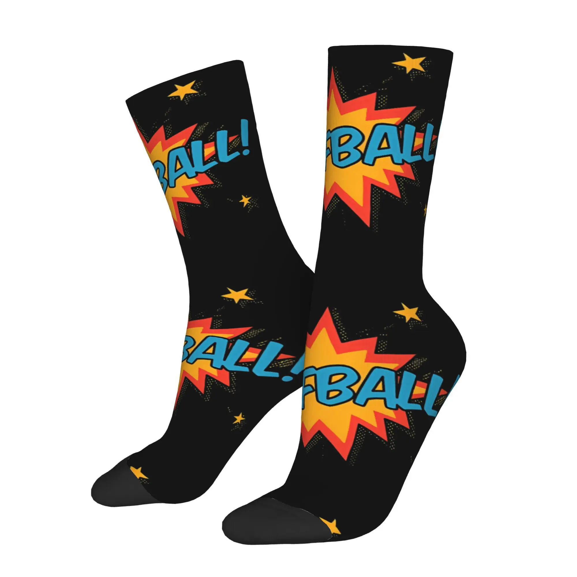 

Funny Happy Sock for Men Korfball Boom Vintage Pattern Printed Crew Sock Seamless Gift