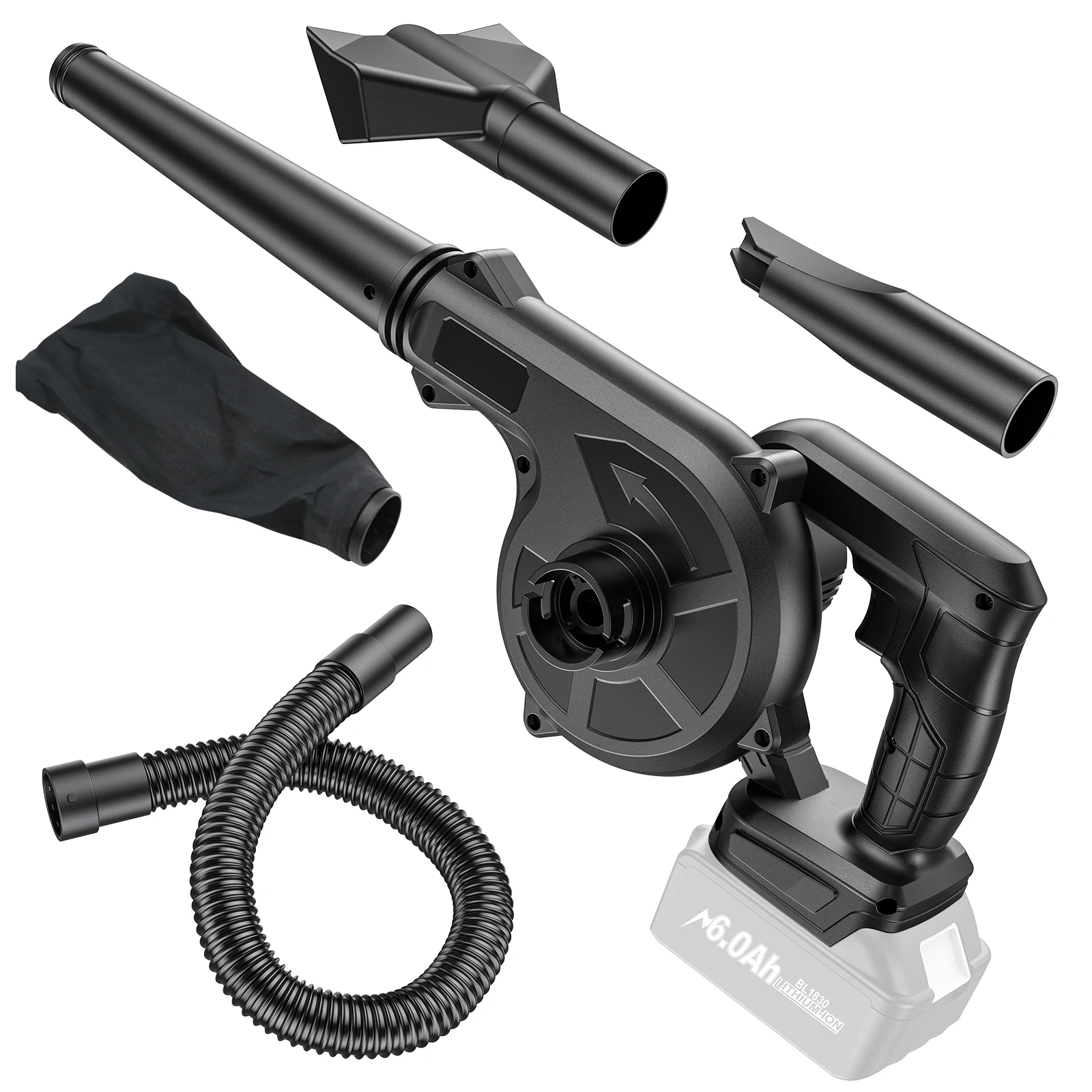 Nueva herramienta Koopa Mini soplador de hojas inalámbrico para aspiradora de batería Makita BL1830 de 18V 150CFM hasta 230MPH, soplador eléctrico con mango 2 en 1