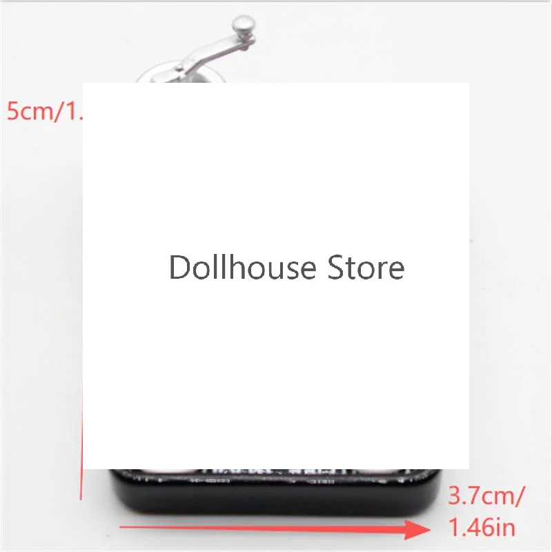 Puppenhaus Miniatur Kaffeemaschine Mühle Schwarz und Weiß Kariert Teller Set Modell Puppenhaus Zubehör Rollenspiel Spielzeug
