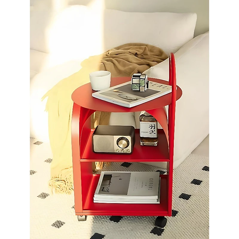 

Stylish Iron Rolling Side Table, Mobile Storage Rack for Creative Furniture Decor, Sofa Side Table Luxury Coffee Table Furniture