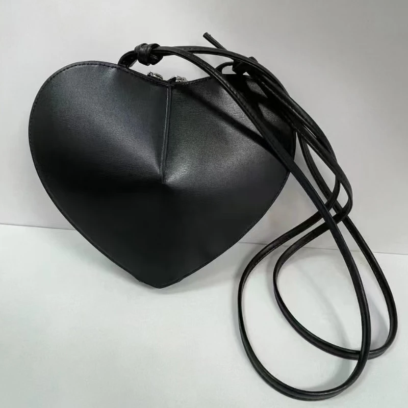 Red Heart Shape Bag Female Sweety Japanese Cow Skin Luxury Quality One Shoulder Handbag Ladies Gift