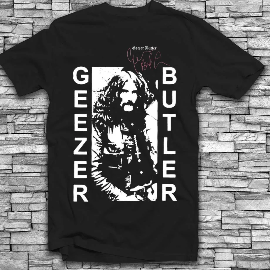 Vintage Geezer Butler Heavy Cotton Black Full Size T Shirt Mm1394