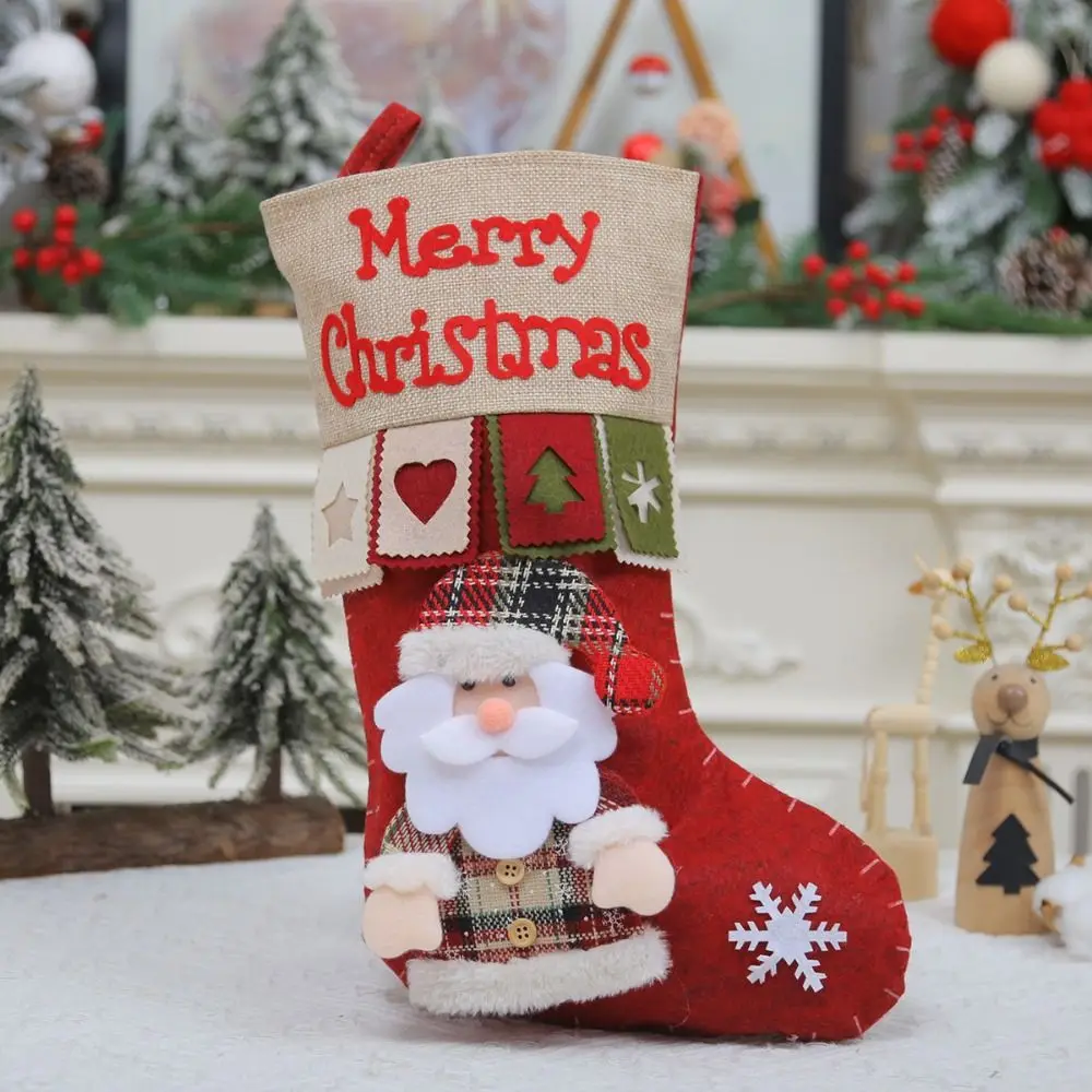 

Cartoon Large Christmas Stockings Cute Large Capacity Candy Gift Bags Exquisite Santa Claus Snowman Elk Christmas Socks
