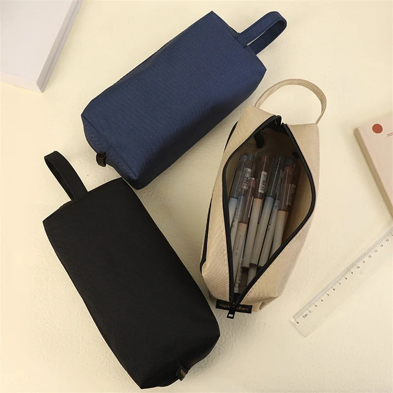 Pencil Bag Zipper Pencilcase Large Capacity Pencil Pouch School Supply Pencil Case Stationery Office Study Portable Storage Bag