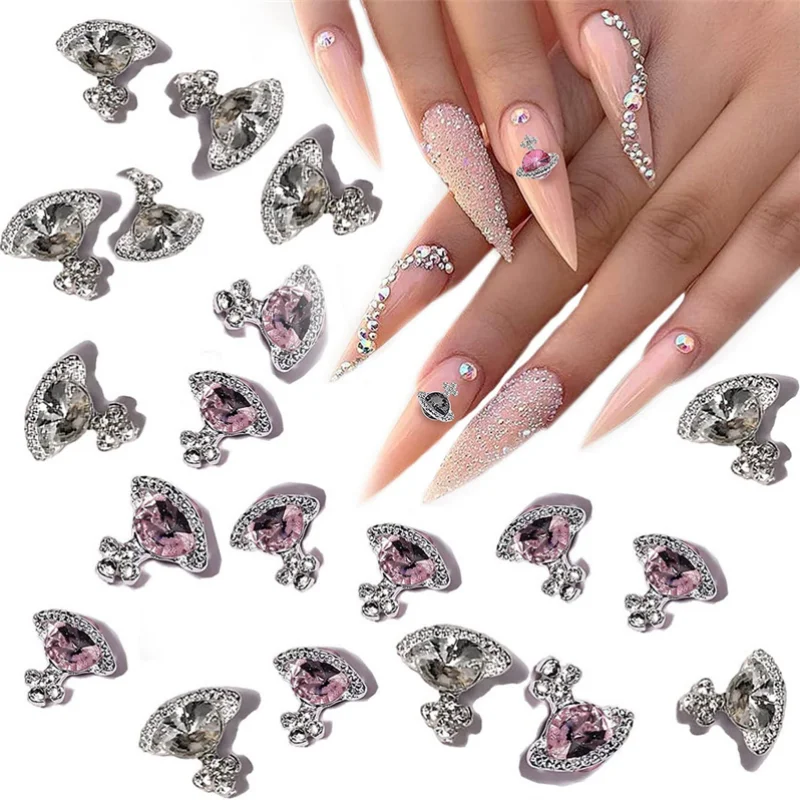 10 Stuks Luxe Zilveren Planeet Nail Art Bedels Sieraden Nagels Accessoires 3d Glitter Legering Steentjes Saturnus Nagel Decoraties Onderdelen