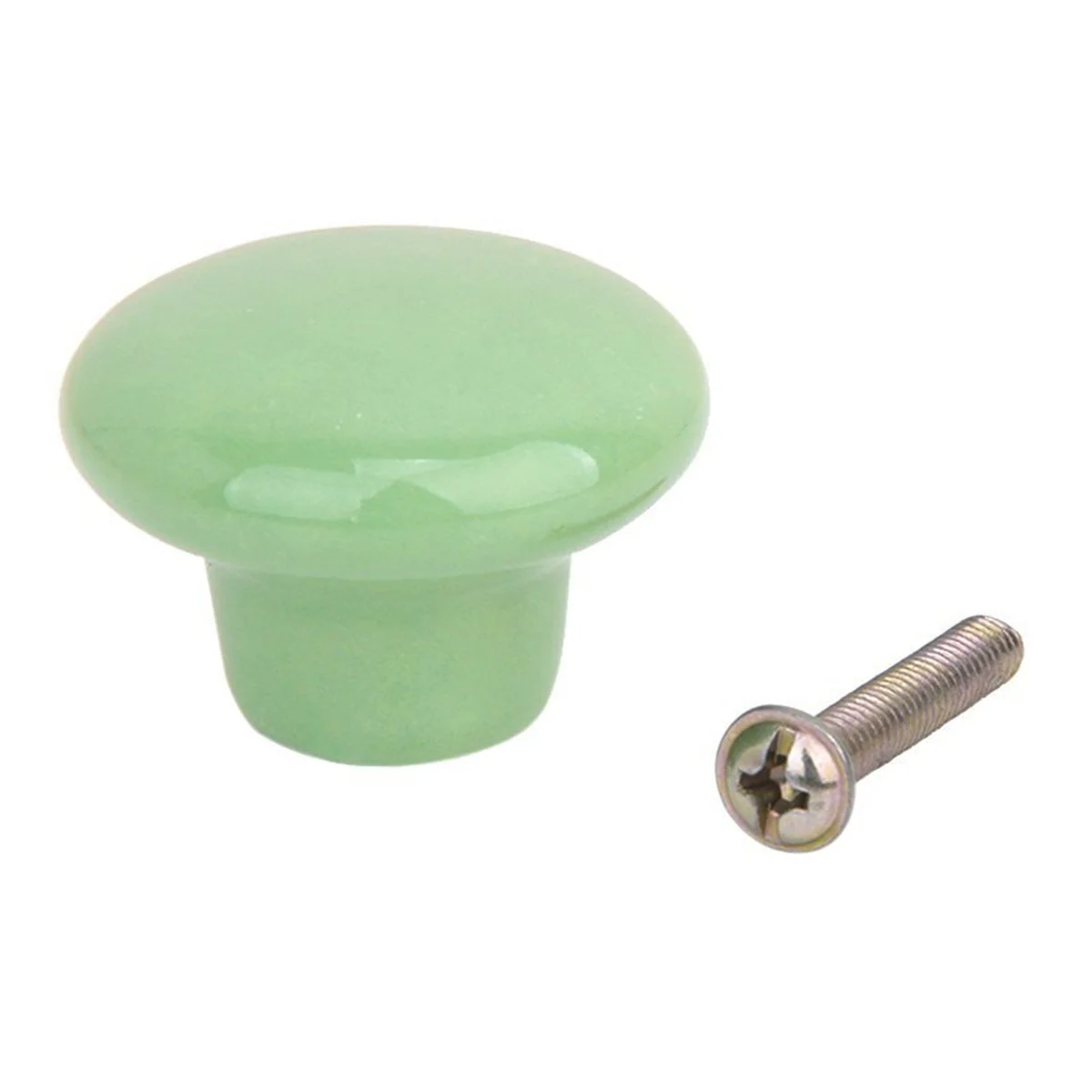 

5Pcs Durable Round Ceramic Door Knobs Pull Handles Green Size S for Cabinet Drawer Wardrobe Round Door Knob Ceramic Pull Handle