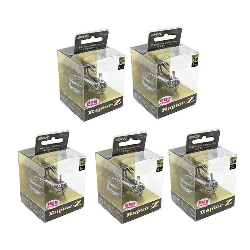 5 pakken BKK Raptor-Z 6071-4X-HG drievoudige vishaken 4 #   2 #   1 #   1/0 #   2/0 #   3/0 #   4/0 #   5/0 #   Zeevissen Grote vissen Anti-roestcoating
