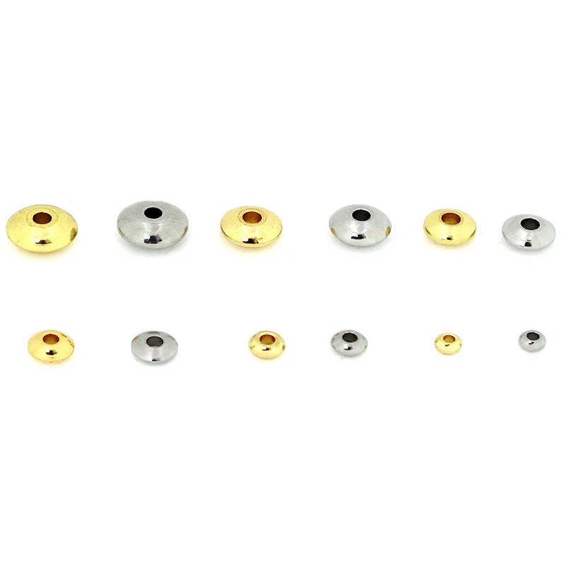 20/50Pcs 3/4/5/6/8mm Stainless Steel Metal Spacer Beads Disc Loose Bead for DIY Bracelet Necklace Jewelry Making Charms Finding