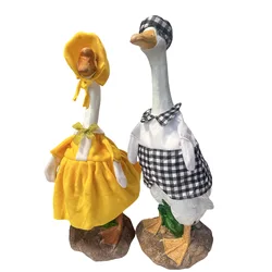 Porch Goose Outfits,Lawn Goose Clothes,Home Decor Party Favors,Black and White Plaid Clothing Outdoor Decoration for Patio