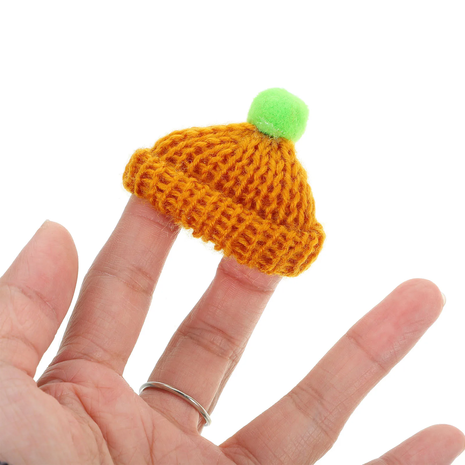 

7pcs Crochet Mini Hat Christmas Decor Wine Bottle Cap Mini Christmas Decorations Hat Reusable Vibrant Colors