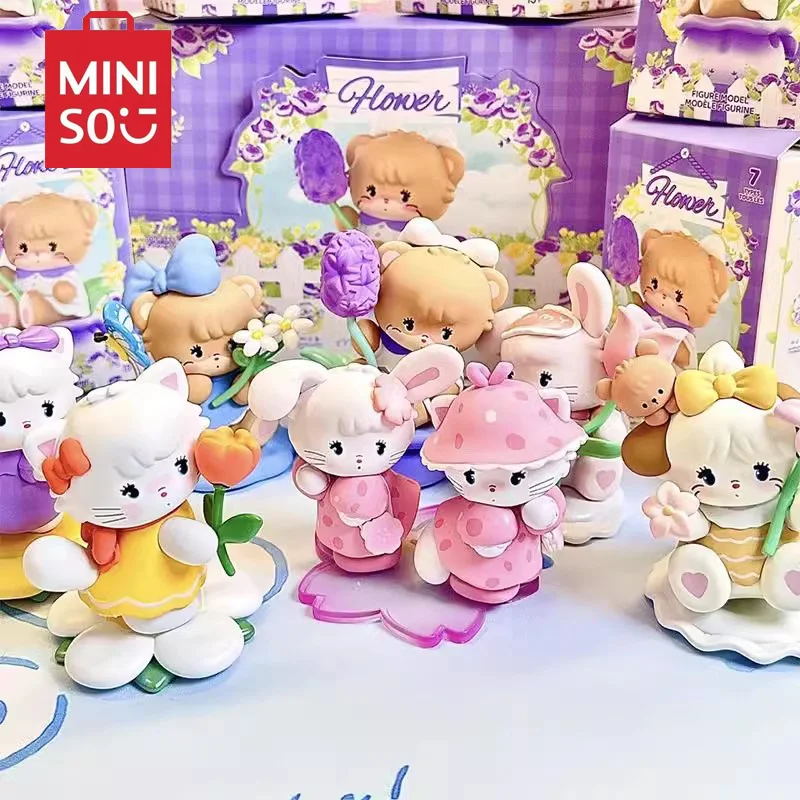 

Miniso Mikko Цветочная серия глухая коробка фигурки модные и милые Мультяшные куклы украшения подарки