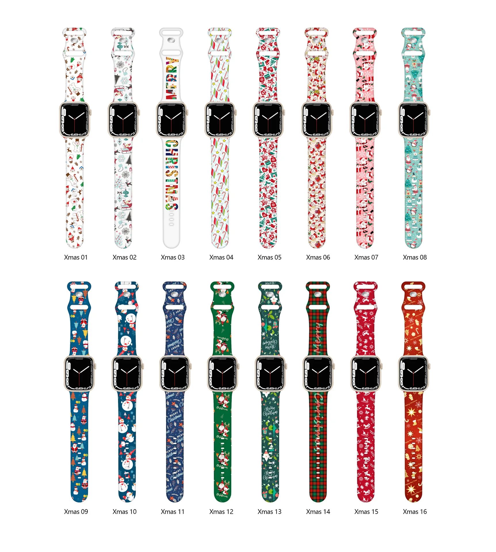 strap for Apple watch 49mm 44mm 46mm 45mm Christmas printed silicone watchband bracelet iWatch Ultra2 series 10 42mm 46mm