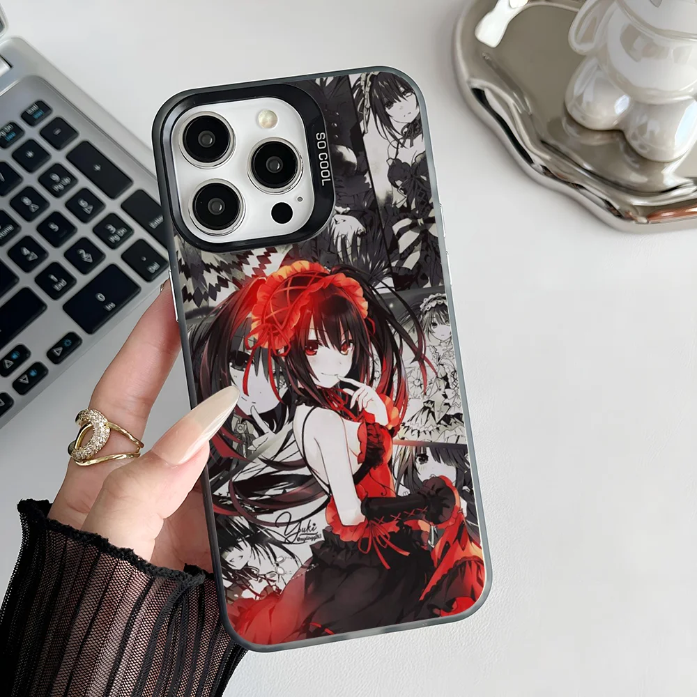 Epc Date A Live Tokisaki Kurumi Phone Case IMD Phone Case For IPhone 16 15 14 13 12 11 Pro Max Plus Color Silver Cover