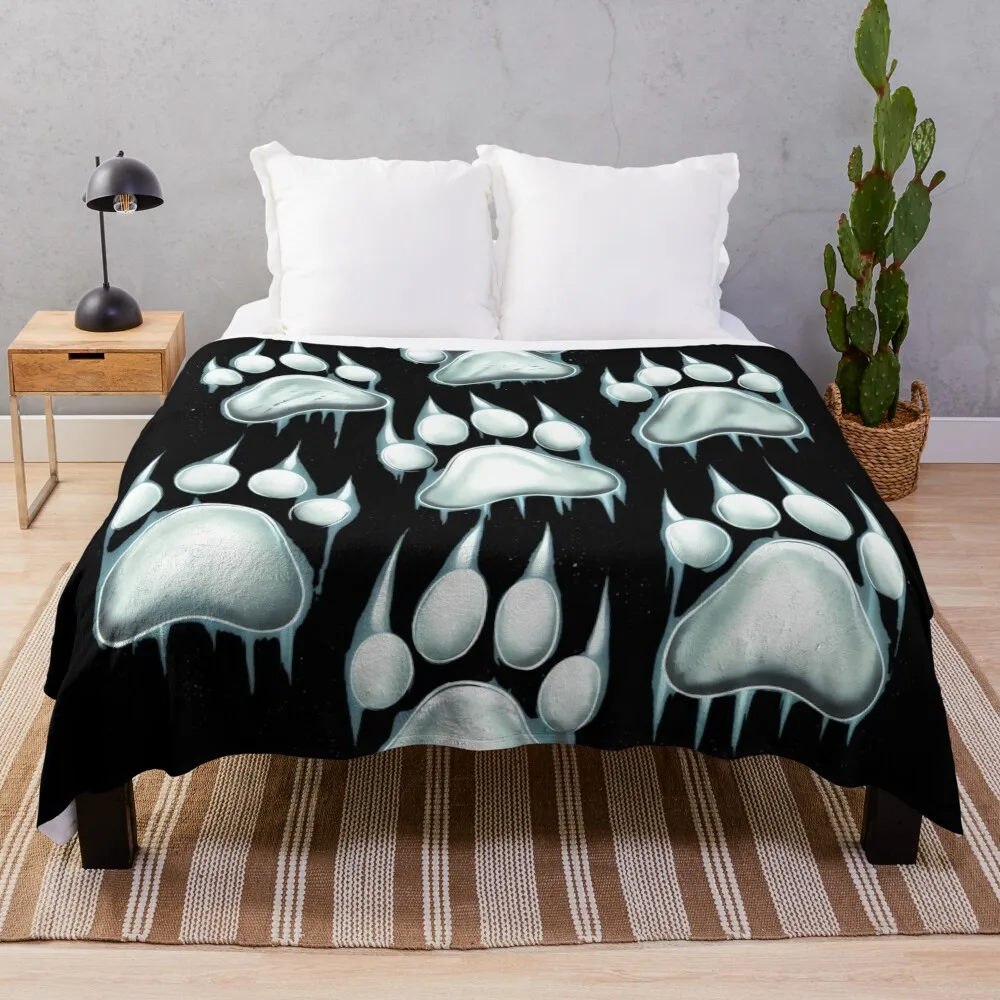 Halloween Tshirt Cat Paws Spooky Horror Party Costume Throw Blanket Custom Extra Large Throw Blankets