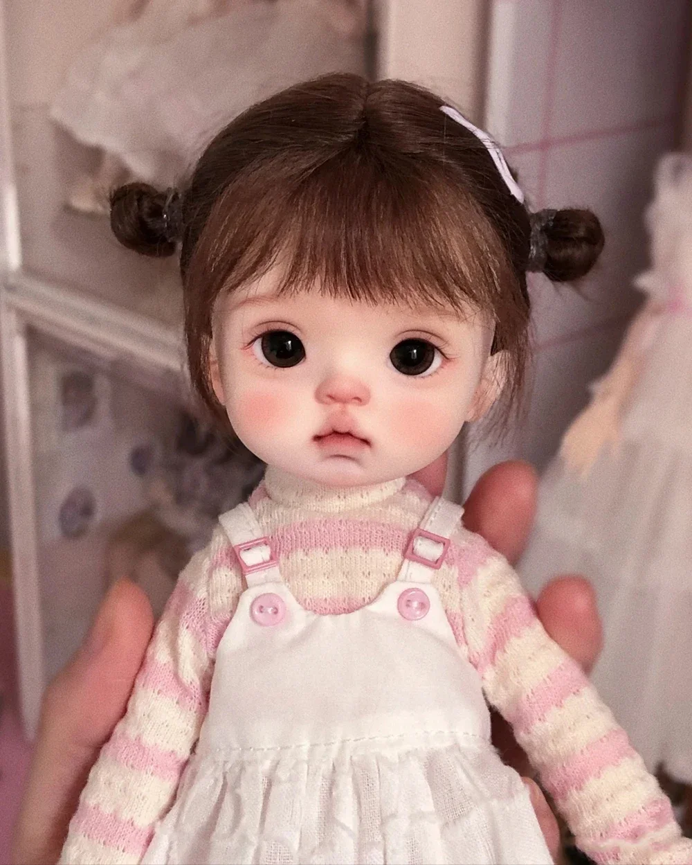 New Q baby BJD SD doll 1/6 xiao Qianqian girl sad humanoid doll birthday gift diy birthday gift in stock free shipping