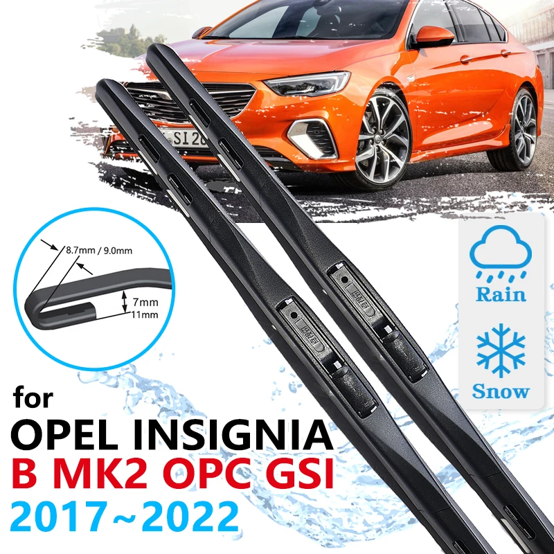 Car Front Wiper Blades For Opel Insignia B Z18 MK2 2017 2018 2019 2020 2021 2022 GSI OPC Holden Vauxhall Commodore Windshield