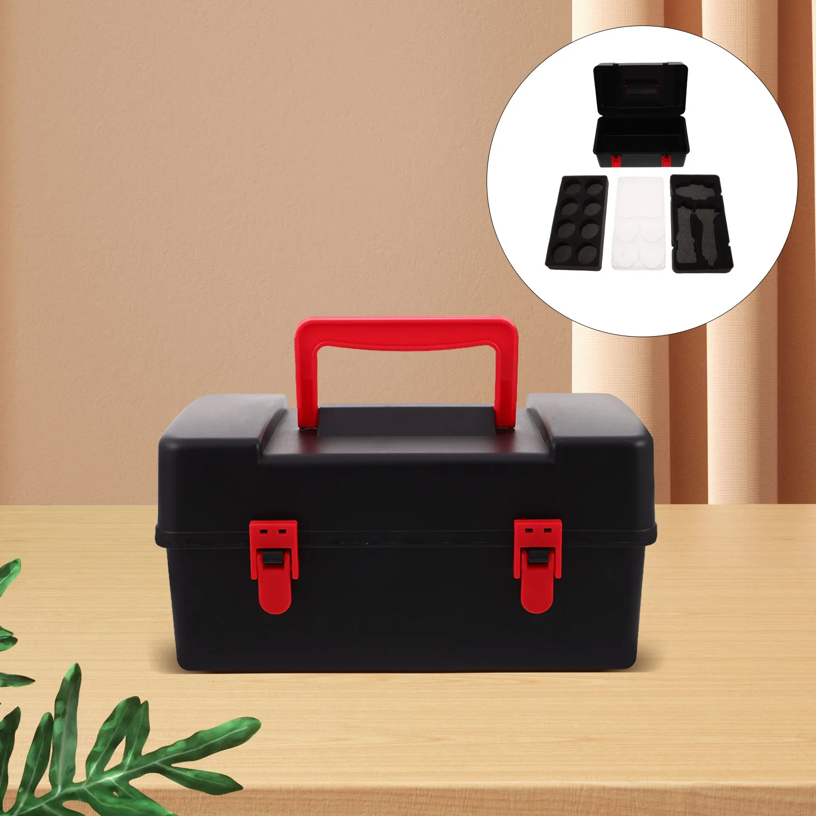 

Ящик для хранения гироскопа, черный пластиковый портативный топ-органайзер с ручкой для детей, пустой волчок, дорожный футляр