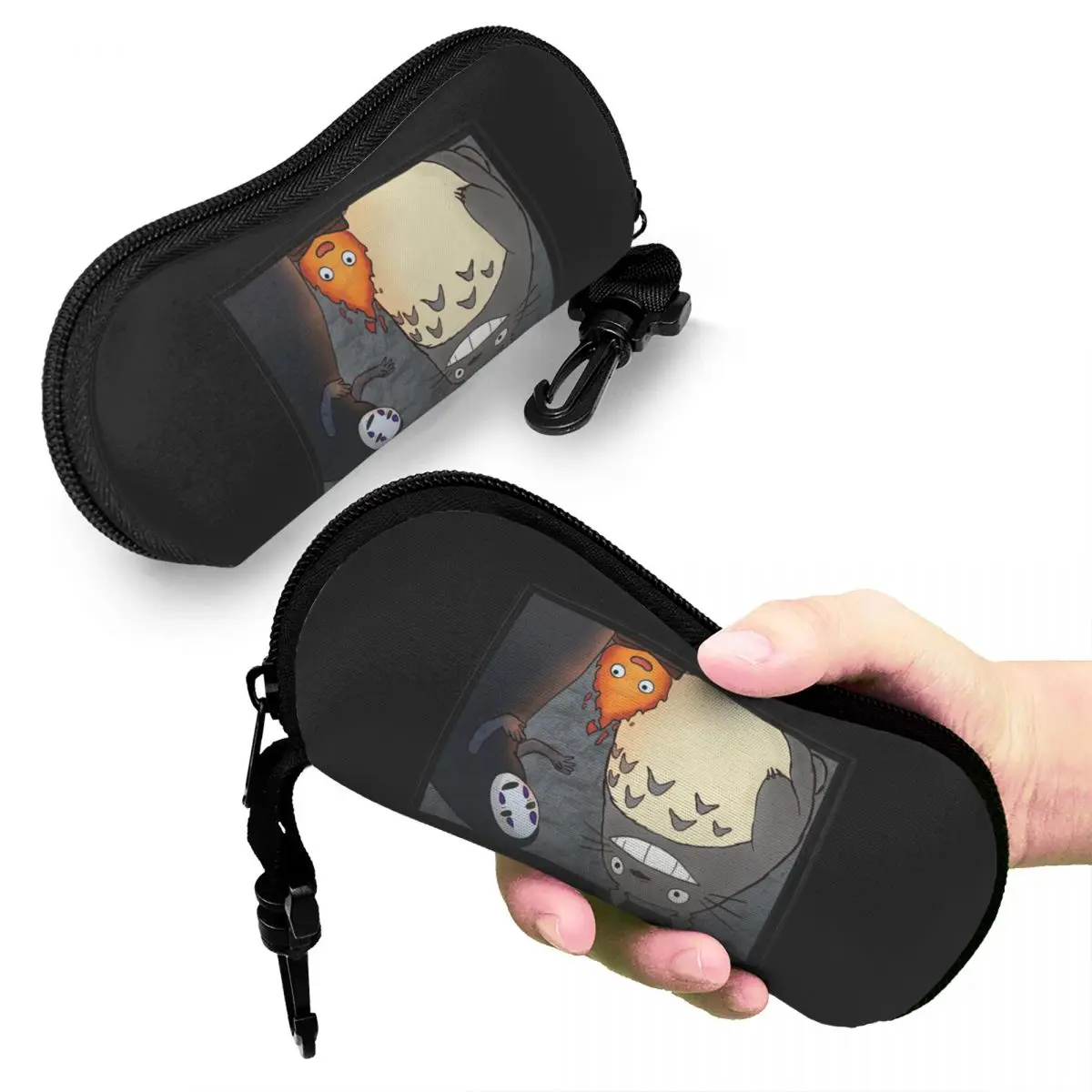 

Three Ghibli Friends Shell Glasses Case Protective Sunglasses Box Women Men Soft Eyeglass Bag Pouch