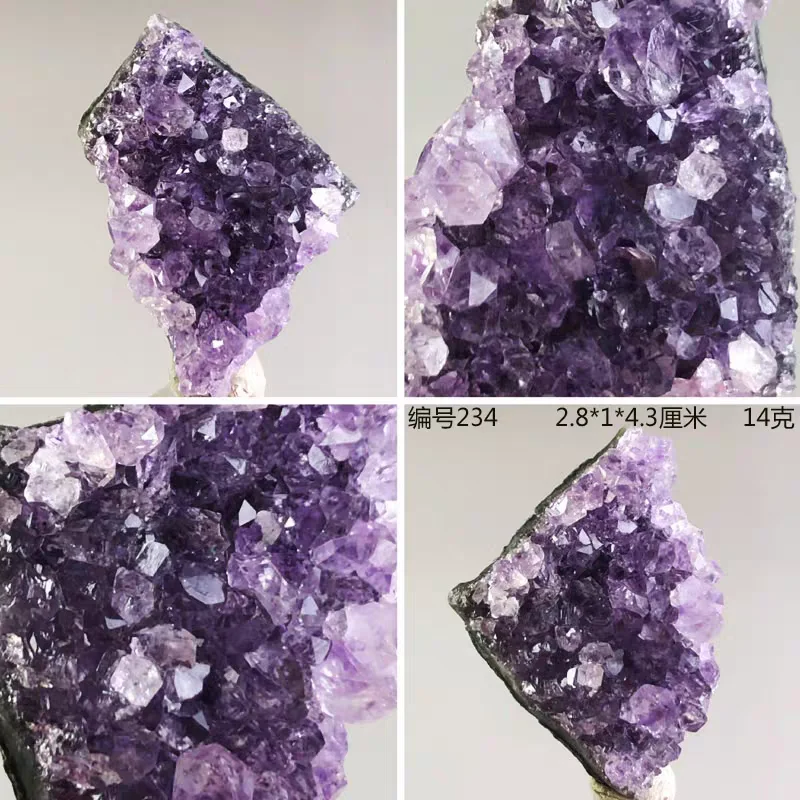 Random Unique Natural Amethyst Rough Stone Specimen Clear Quartz Crystal Desktop Ornament Geology Collection Decor Stone Gift