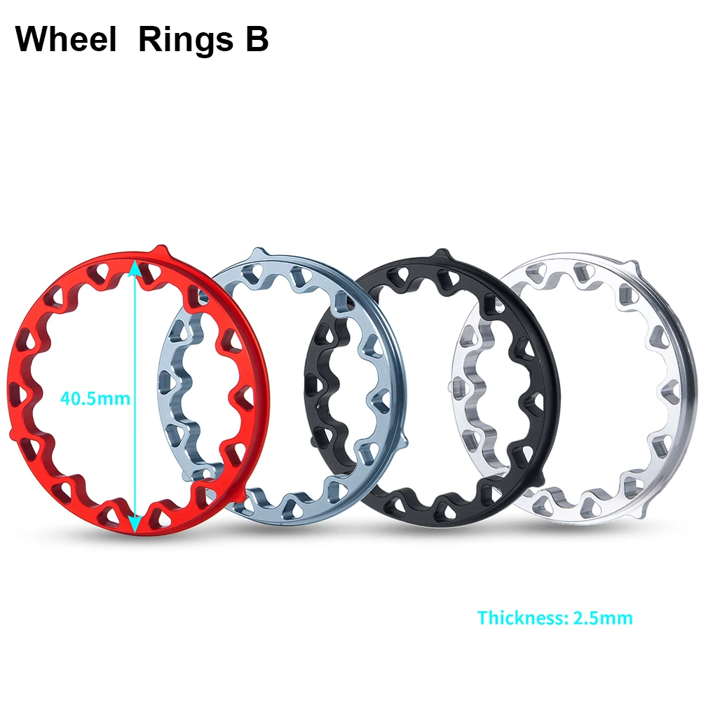 MIBIDAO 4Pcs 1.9 inch Beadlock Wheel Rims & Outer Rings for 1/10 RC Crawler Car Axial SCX10 90046 AXI03006 TRX4 D90