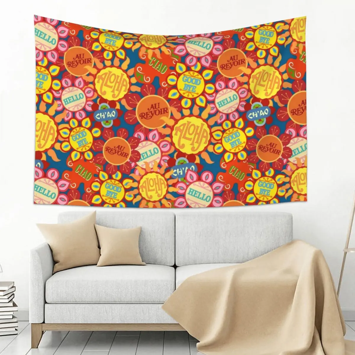 

It's a Small World Flowers (original) Tapestry Mushroom Decorations For Your Bedroom Aesthetic Room Decoration Tapestry