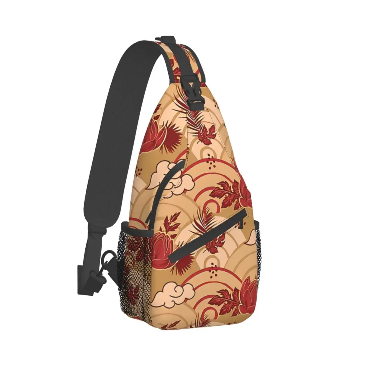 

Japanese Style Crossbody Bag Sports Japanese Floral Pattern Chest Bag Unisex Women Man Fashion Shoulder Backpacks Travel