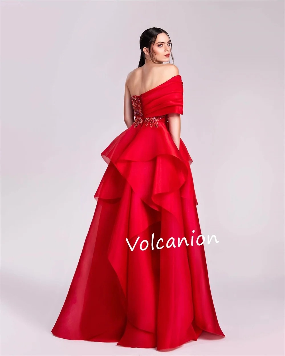 Abiti lunghi monospalla a trapezio con paillettes in organza personalizzati Occasioni su misura Serata formale Squisita alta qualità