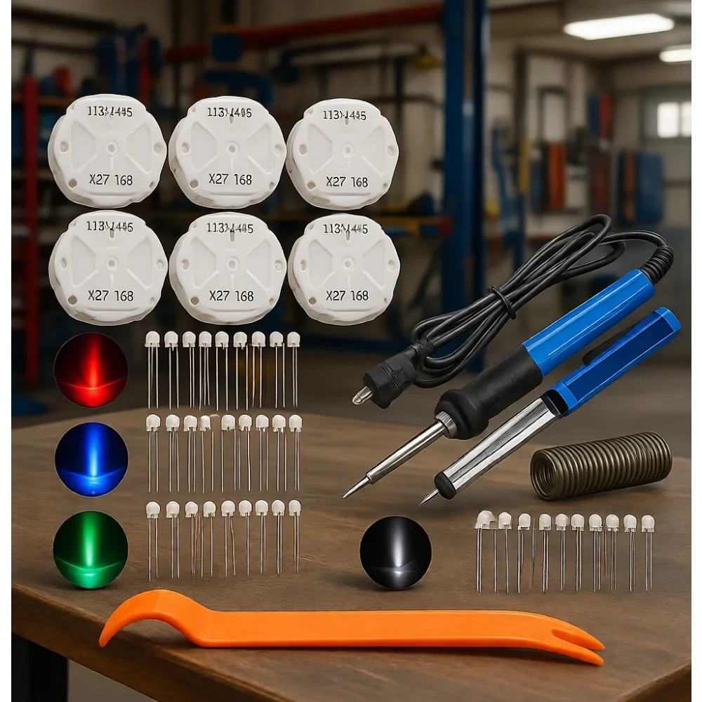 

Stepper Motor Gauge Cluster Repair Kit with LED Bulbs Soldering Tools for 2003-2006 GM Trucks