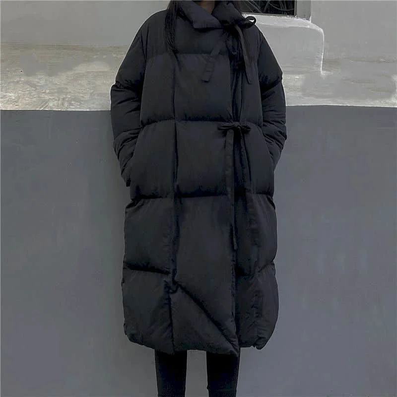 Quilted Coats Solid Oversized Stand Collar Padded Jackets for Women Korean Style Thickened Casual Vintage Harajuku Snow Clothes