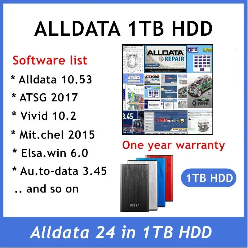 2024 Hot Alldata Software di riparazione automatica dati Auto 3.45 Mi.chell 2015 ATSG Vivid Workshop ElsaWin Software di riparazione Auto 24 in 1TB