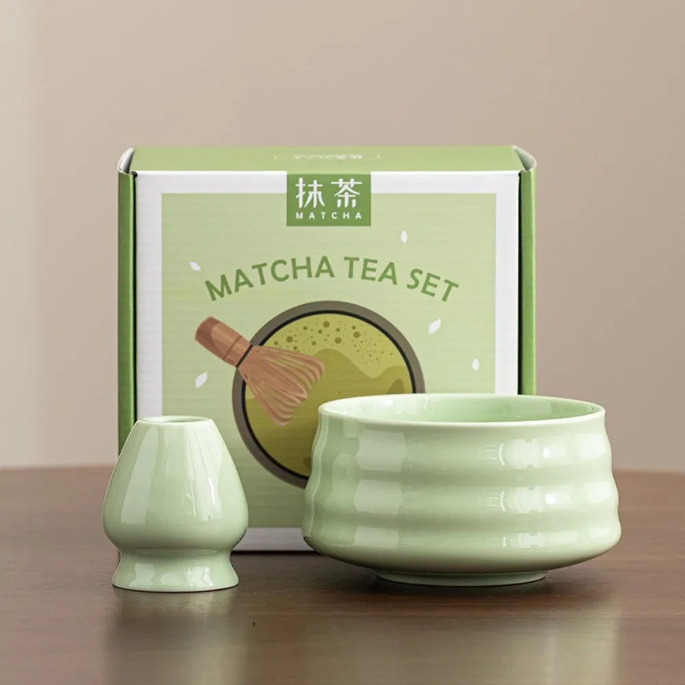 

New with Spout Matcha 2-piece Matcha Bowl Set Ceramic Tea Set Accessories Tea Whisk Sifter Holder Matcha Tea Set