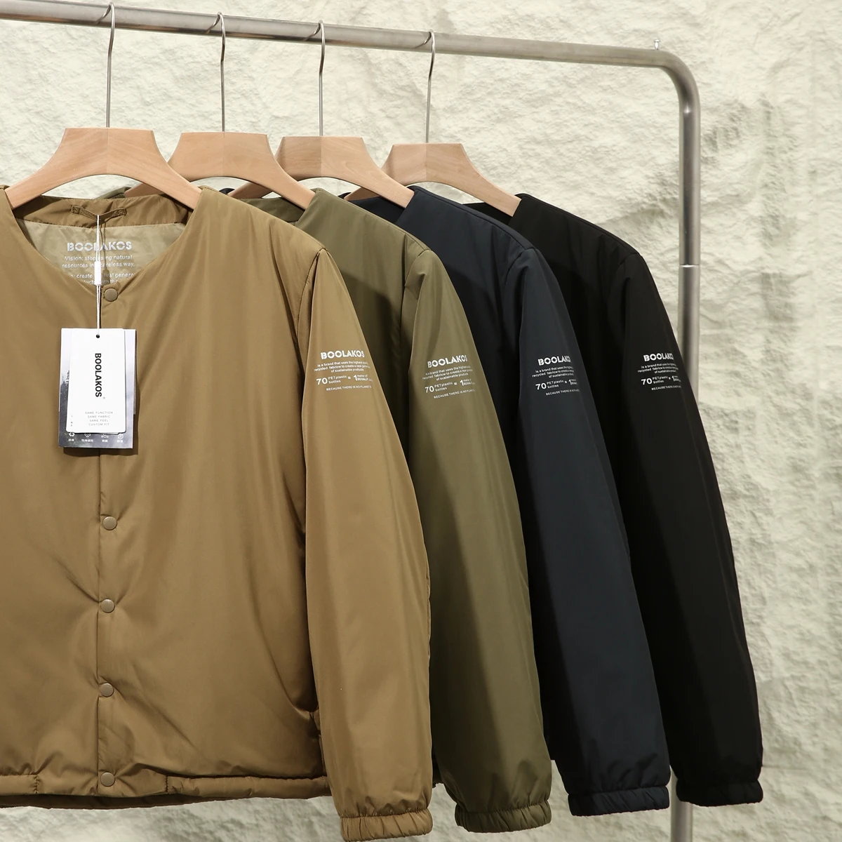 

Outstanding Fit Hollow Fiber Warm Cotton Jaet Men's Loose Versatile Nel Autumn Winter Faion Urban Sle Long Sve ...