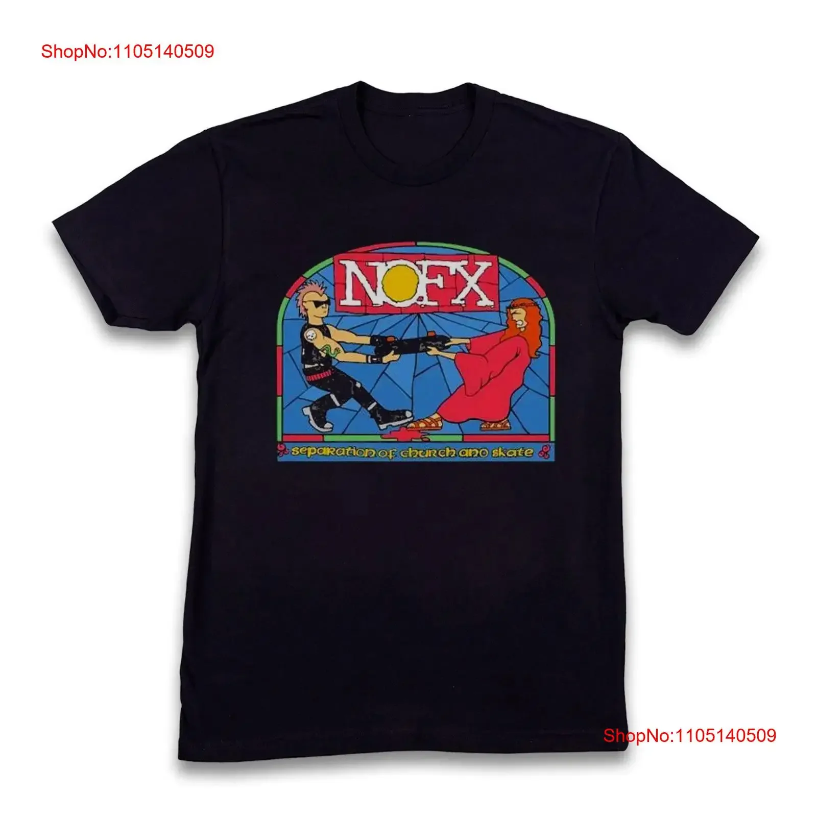 NOFX Separation Of Church And Skate Black T Shirt Size S 5XL vintage Washed homme graphic Casual designer clothes