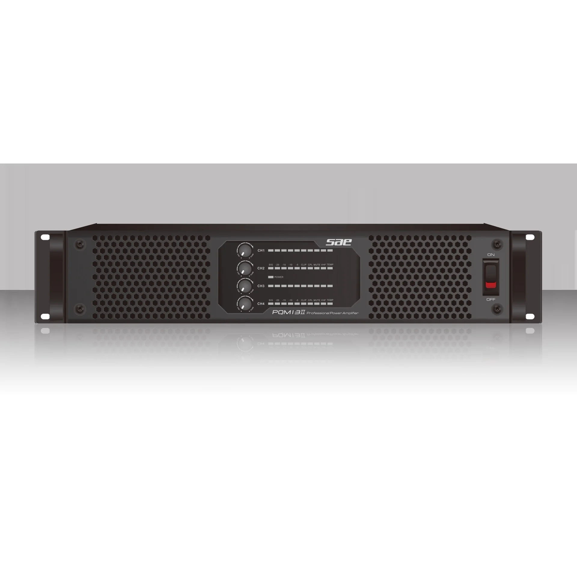 PQM13 II 4-Channel Class I Power Amplifier, 1300W×4 8Ω / 2500W×4 2Ω, Regulated SMPS, XLR/SpeakON, 2U for Pro Touring