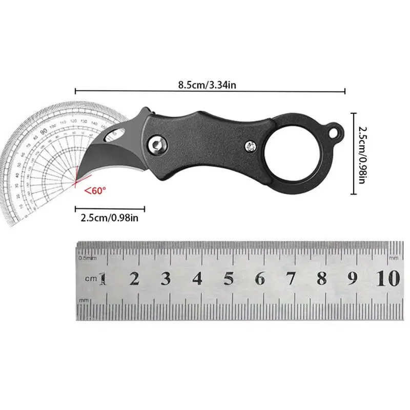 Outdoor Folding Knife EDC Key Knife Claw Knife Box Cutter Necklace Knife Camping Portable Self-defense Pocket Knife