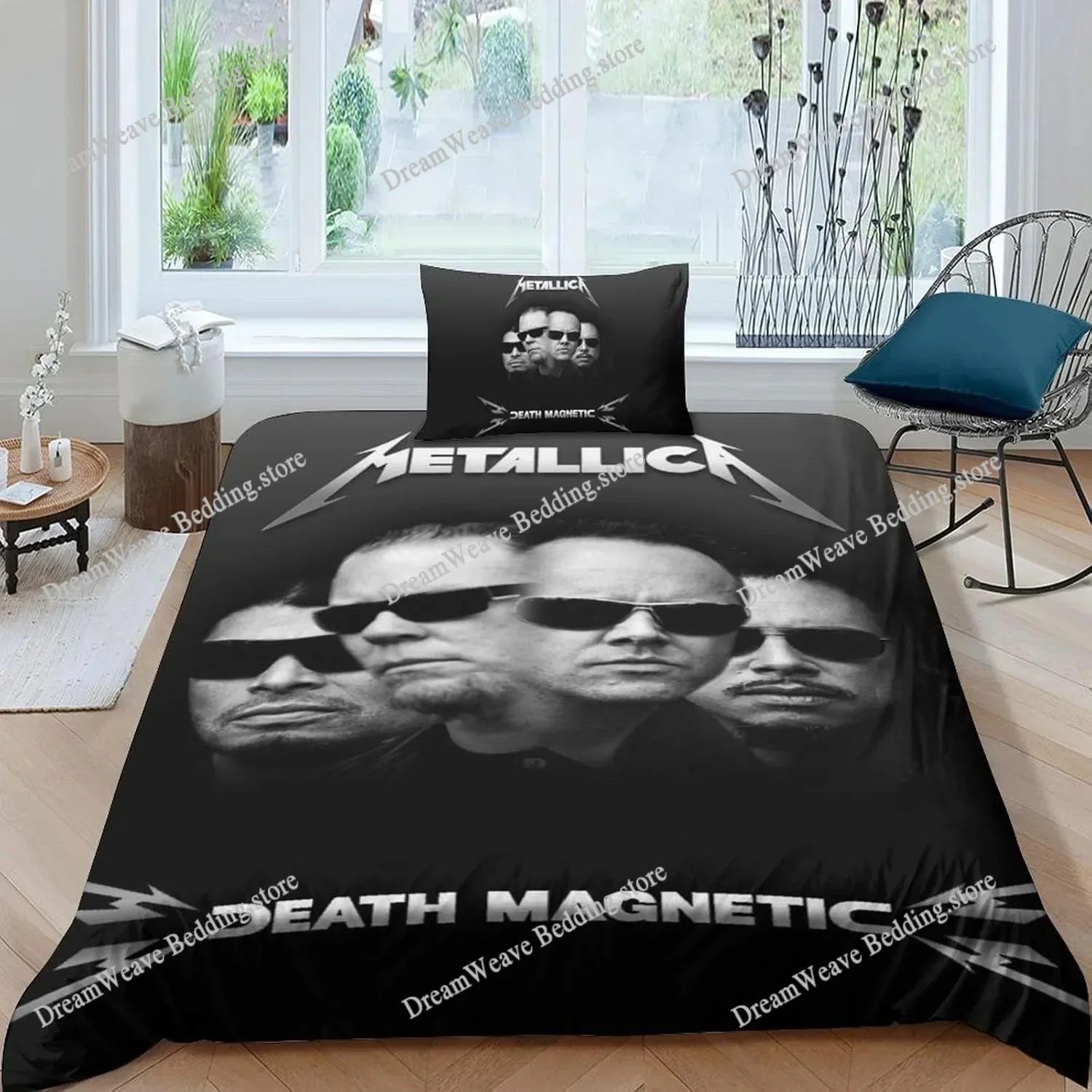 

3D Print Heavy Metal Band Slayer Rock Bedding Set Duvet Cover Bed Set Quilt Cover Pillowcase Comforter King Queen Size Adult741