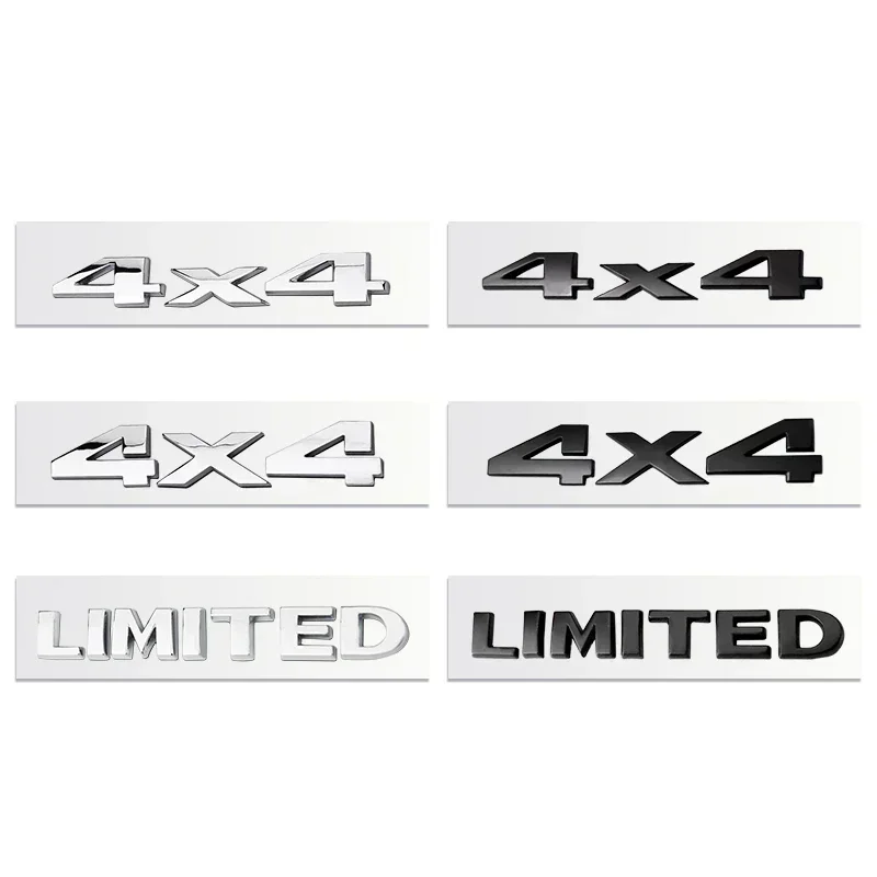 3D 4x4 Logo Letters Car Trunk Emblem Badge Decal For Toyota Tacoma Off Road FJ Land Cruiser Hilux 4X4 Sticker Accessories