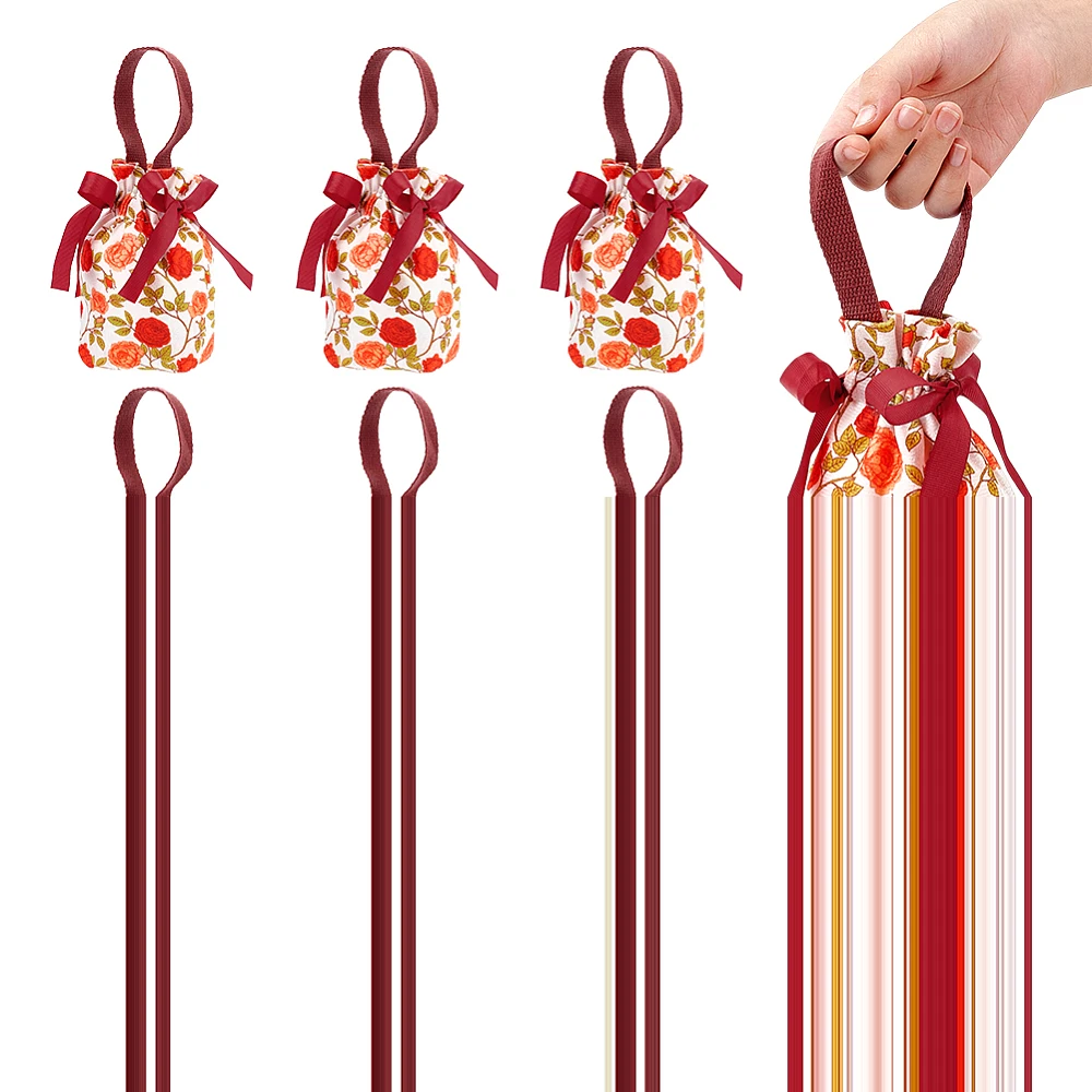 10 Pcs Floral Small Gift Bags with Handles Flower Drawstring Bags Tea Party Favor Bags Canvas Small Bag for Wedding Birthday