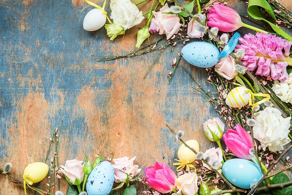 عيد الفصح خلفية الربيع الخشب الطابق البيض التصوير خلفية عطلة حفلة الطفل صورة استوديو صور الدعائم فوتوزون