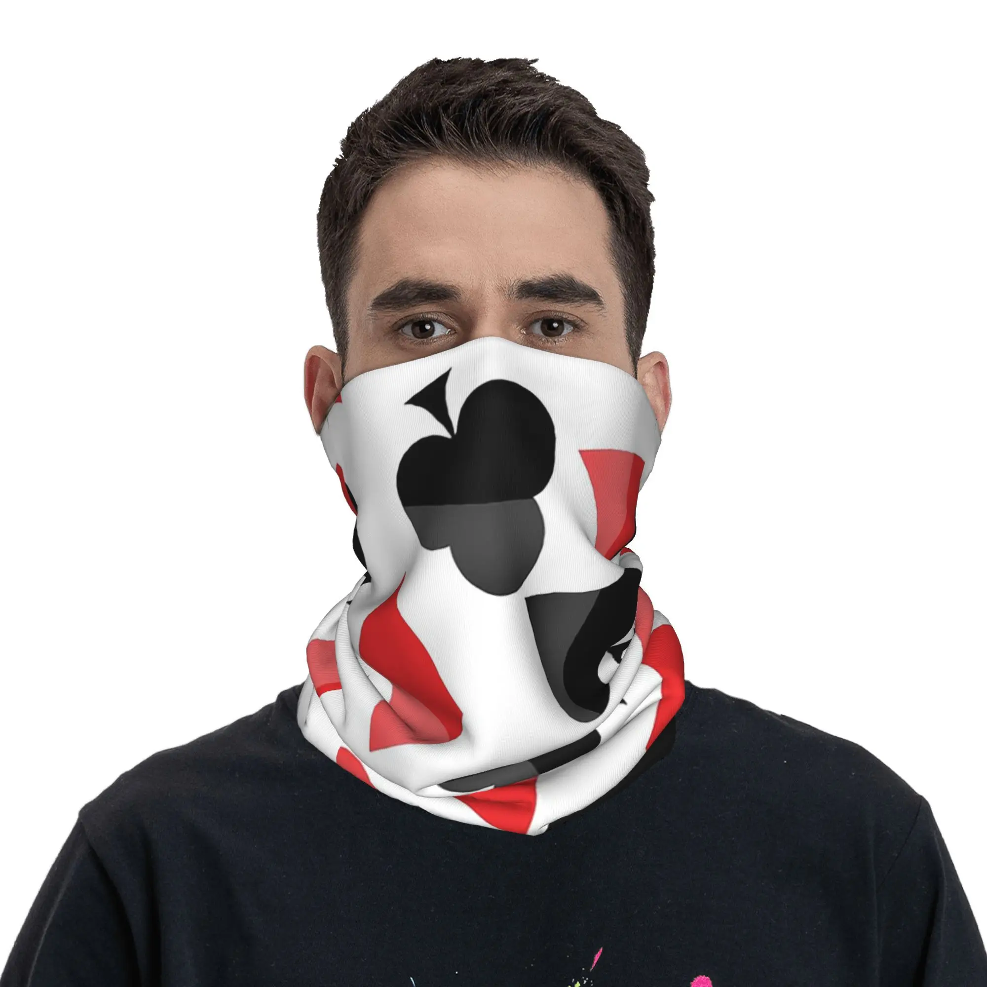 카드 심볼 Bandana Neck Gaiter 인쇄 된 랩 스카프 따뜻한 모자 하이킹 낚시 남성 여성 성인 올 시즌