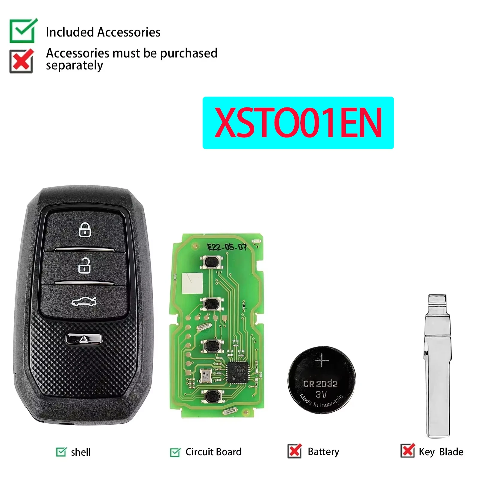 

Универсальный смарт-ключ Xhorse XSTO01EN VVDI для Toyota XM38 Smart Key 4D8A 4A «все в одном» для KEY TOOL Max Plus Pad VVDI2 VVDI Mini