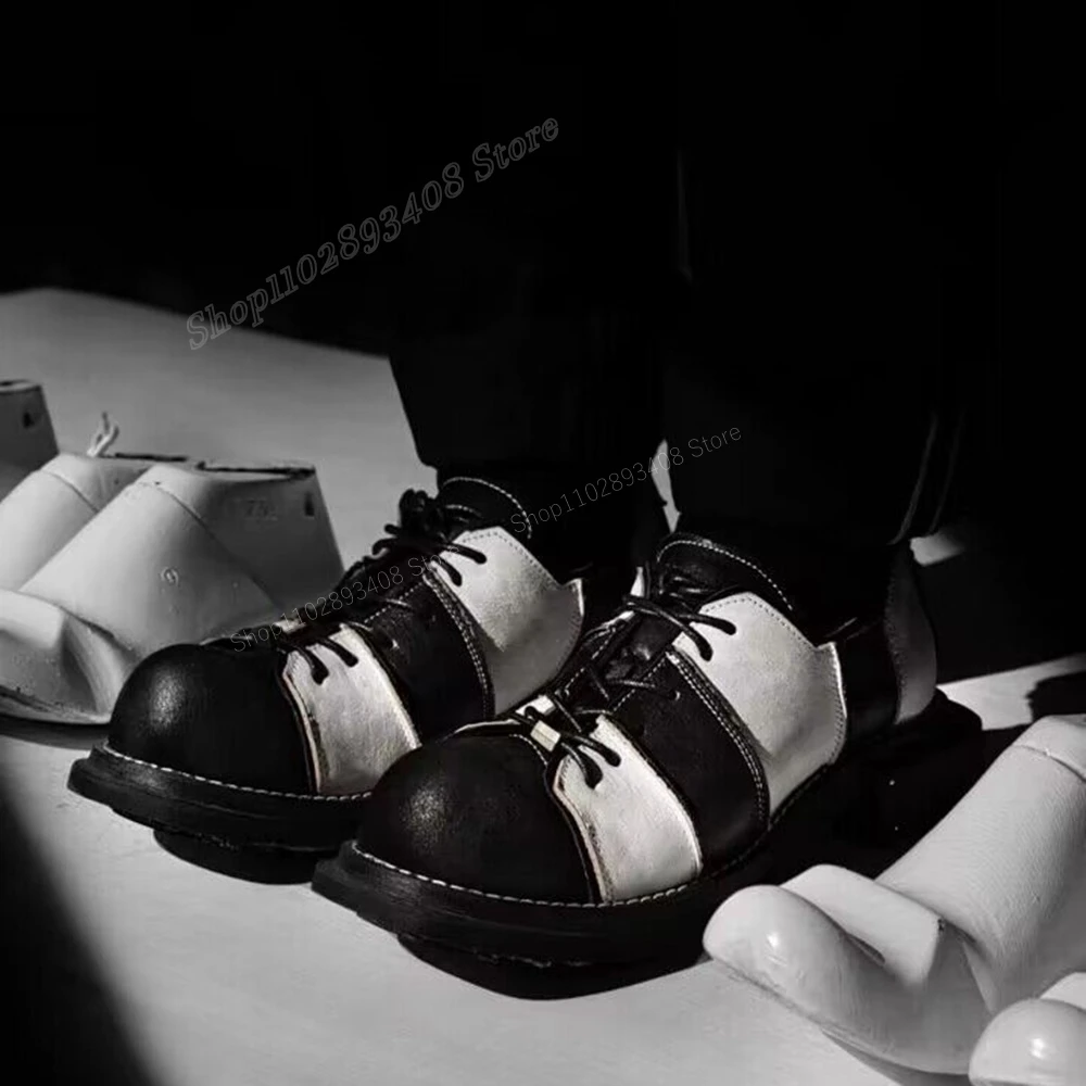 Sepatu kasual pria hitam dan putih muticolor gaya keren bertali desain baru sepatu pria ujung bulat 2023 mode baru Zapatillas Mujers