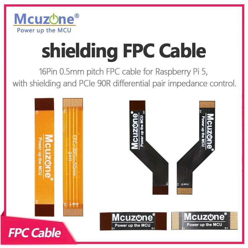 

New 16Pin 0.5mm pitch FPC cable for Raspberry Pi 5, with shielding and PCIe differential pair impedance control