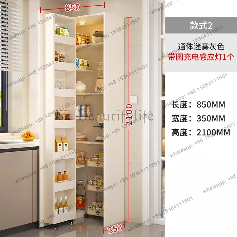 cream style dining side cabinet integrated corner crack storage snack cabinet against the wall