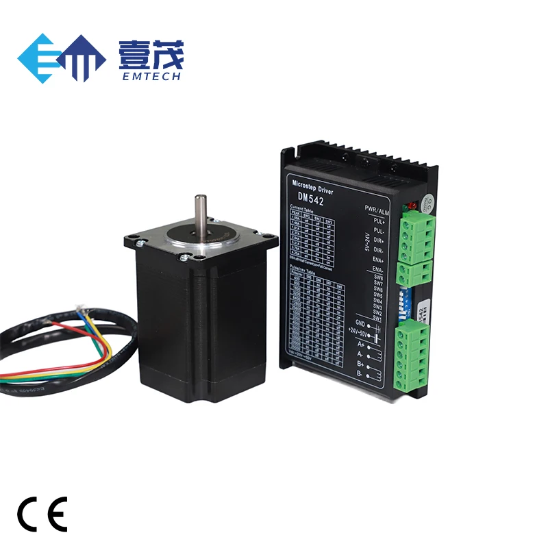 EMTECH High Quality Hybrid Open Loop Stepper Motor NEMA 23 57*76mm 2-Phase with Driver for Robots