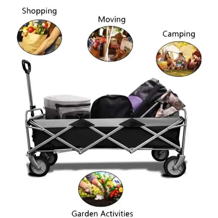 

Collapsible Extra-long Folding Wagon Garden Pull Folding Wagon Trolley