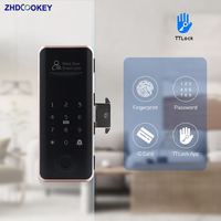 TTlock Smart Sliding Glass Door Lock Biometric Fingerprint APP Remote Password RFID Card Electronic Lock for Single Double Doors